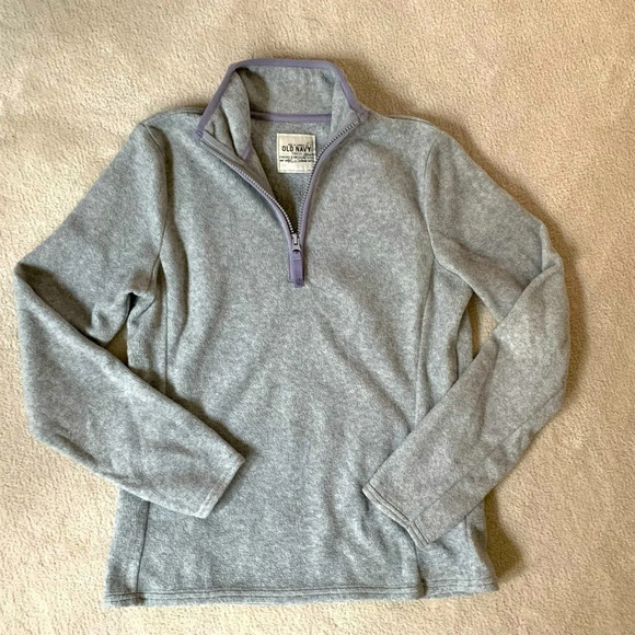 Like NEW Old Navy 1/4 zip jacket pull over fleece gray color  size small - Picture 1 of 10